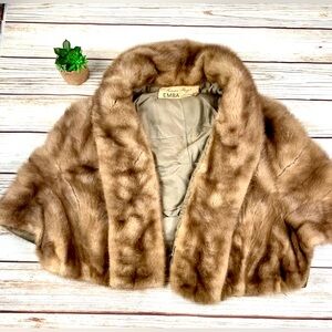 Authentic 1950’s Brown Mink Stole Pelt Cape Fur